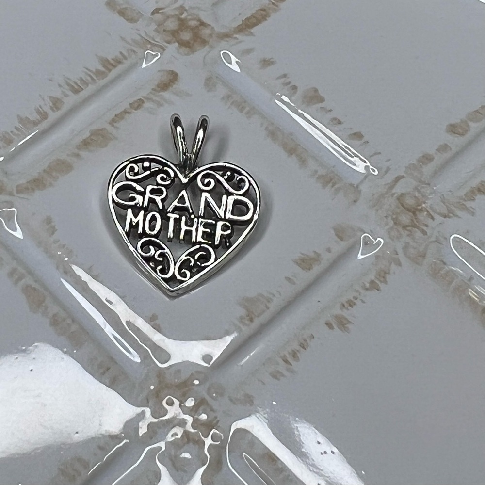 Sterling Silver Filigree Heart “Grandmother” Pendant